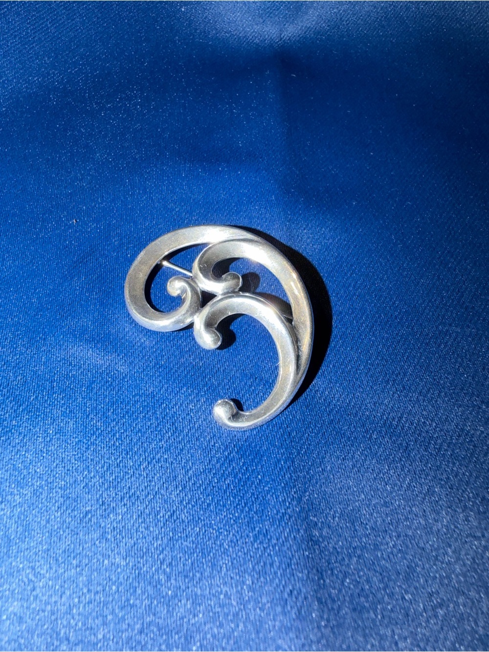 Signed James Avery Sterling Silver Abstract Swirls Modernist Brooch Pin Retired